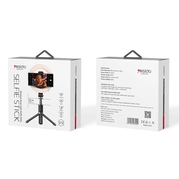 Yesido SF12 Wireless Ring Light Selfie Stick
