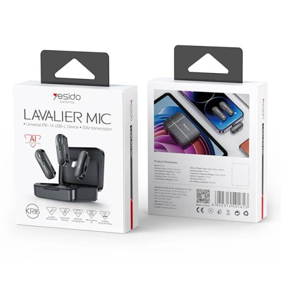Yesido KR16 2-in-1 Wireless Lavalier Microphone system