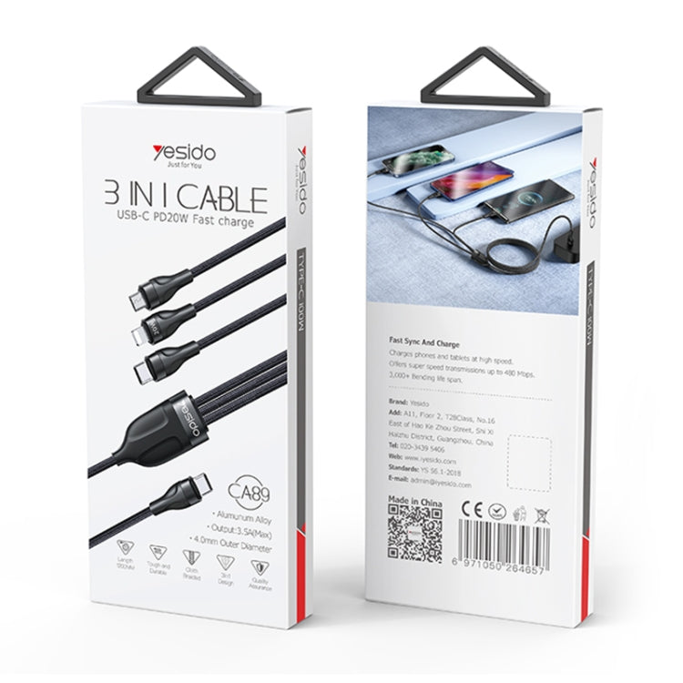Yesido CA89 3-in-1 Charging Cable