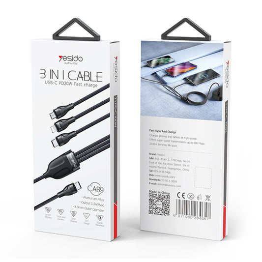 Yesido CA89 3-in-1 Charging Cable