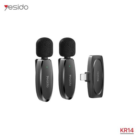 Yesido KR14 Dual Wireless Lavalier Microphone with Lightning Receiver
