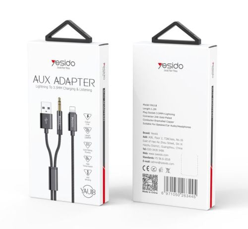 Yesido YAU18 Lightning to 3.5mm AUX Adapter with Charging Functionality